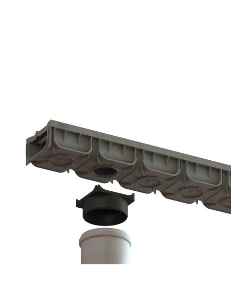 Линеен отводнител с решетка от полипропилен Easy2 A15 DN100 H70 (сив)