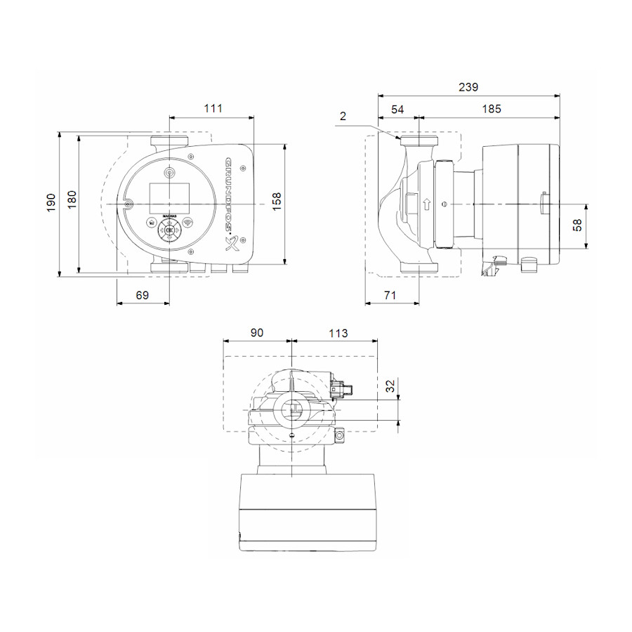 GRUNDFOS MAGNA3 32-120 /180/ 98609707