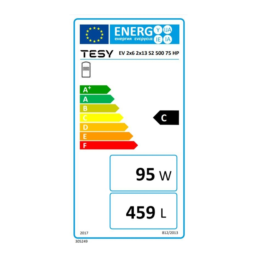 Бойлер Tesy EV 2x6 2x13 S2 500 75 HP, с две...