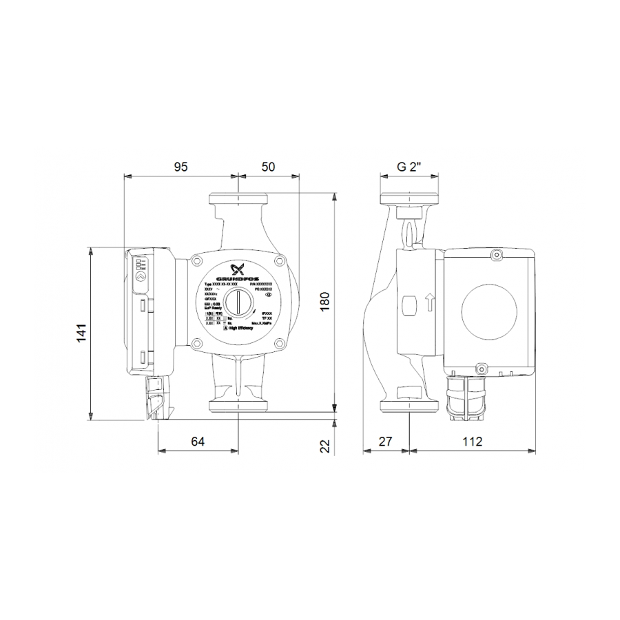 ПОМПА GRUNDFOS UPS2 32-80 /180/ /98707855/